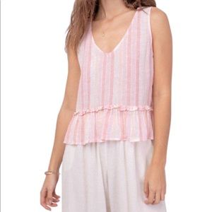 Rails - Linen Peplum sleeveless Blouse